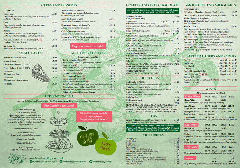 Bramleys Menu 2026